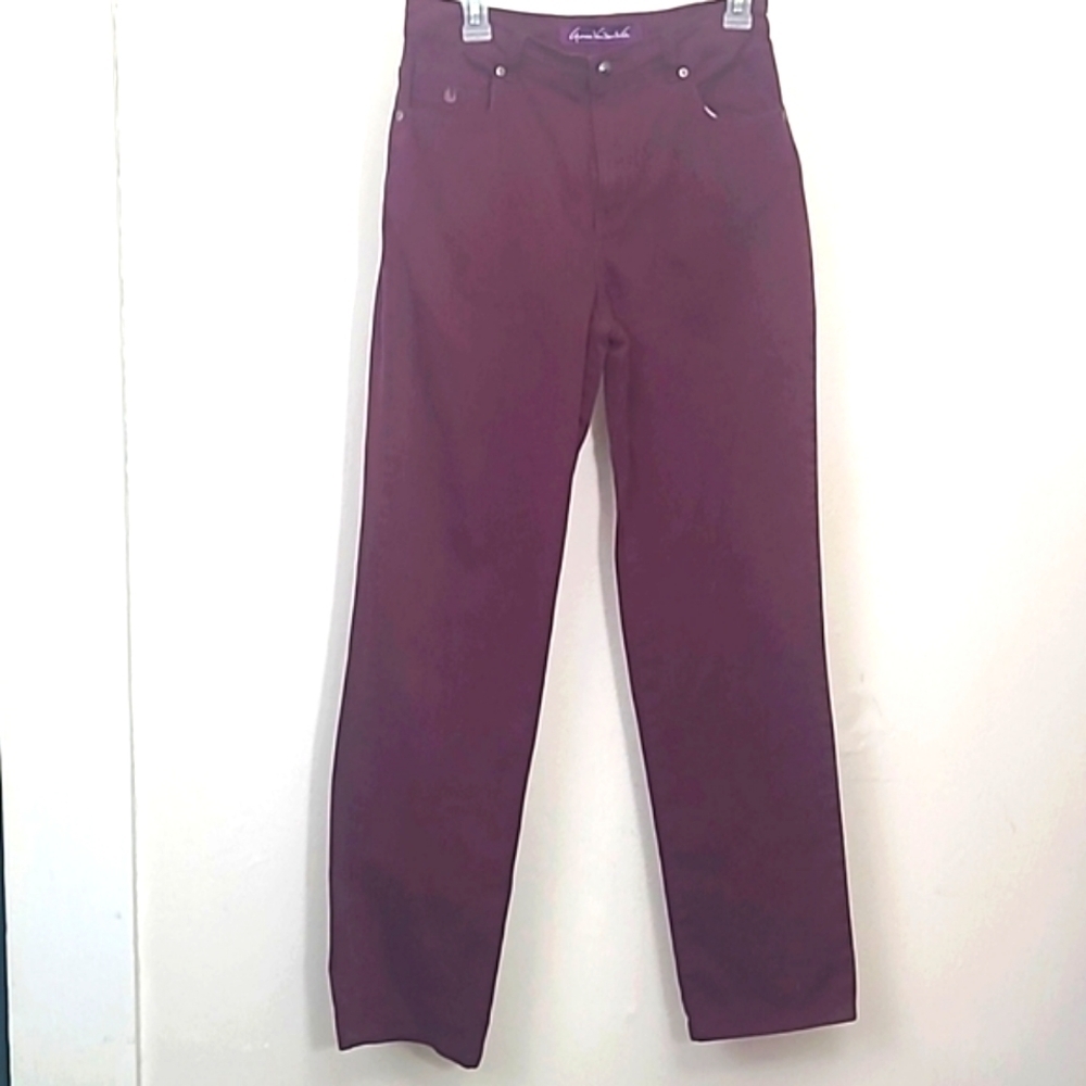 Gloria vanderbilt Jeans high waisted rise straight leg Burgundy Maroon Medium